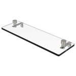 Allied Brass - Foxtrot 16" Glass Vanity Shelf with Beveled Edges, Satin Nickel - Add space and organization to your bathroom with this simple, contemporary style glass shelf. Featuring tempered, beveled-edged glass and solid brass hardware this shelf is crafted for durability, strength and style. One of the many coordinating accessories in the Allied Brass Foxtrot Collection, this subtle glass shelf is the perfect complement to your bathroom decor.