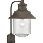Progress - Progress P540019-129 Weldon - One Light Outdoor Post Lantern - Featuring nautical influences, Weldon delivers a one-light post lantern ideal for Farmhouse or Transitional architecture designs. Curved clear seeded glass is topped with an ample roof in Architectural Bronze.