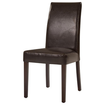 Hartford Bicast Leather Dining Chair, Set of 2, Brown