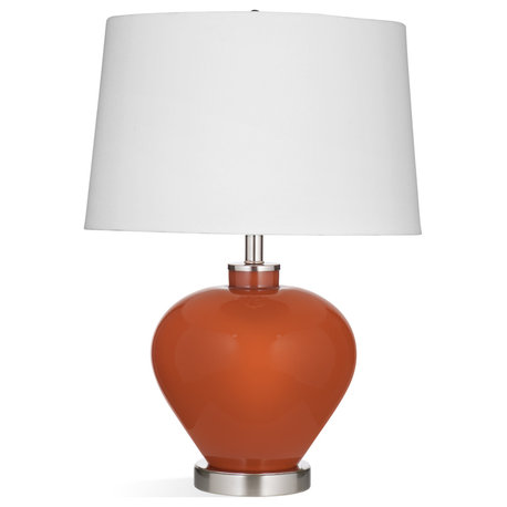 Mizz Glass and Metal Orange Table Lamp