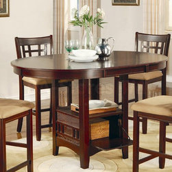Lavon Counter Height Table in Rich Dark Cherry - Coaster Co. - Indoor Pub And Bistro Tables