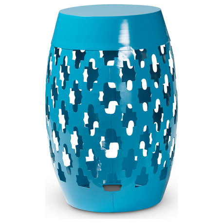 Branson Modern Blue Finished Metal Outdoor Side Table