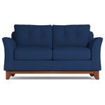Apt2B - Apt2B Marco Apartment Size Sofa, Cobalt Velvet, 74"x37"x32" - Make yourself comfortable on the Marco Apartment Size Sofa. Button-tufted back cushions and a solid wood base give it a sleek, sophisticated, and modern look!