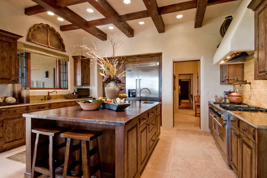 Photo of a traditional kitchen in Dallas with copper benchtops.