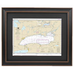 Framed Nautical Maps - Poster Size Framed Nautical Chart, Lake Ontario - This poster size Framed Nautical Map covers the waters of Lake Ontario in New York. The Framed Nautical Chart is the official NOAA Nautical Chart showing these beautiful waters of one of our Great Lakes.