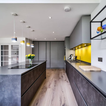 Modern Grey & Yellow Kitchen in Ham