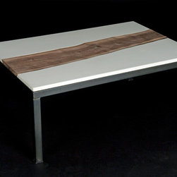 Concrete and Live Edge Walnut Table - Coffee Tables