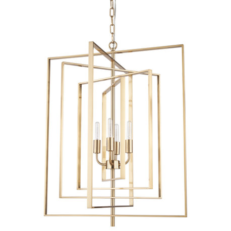 Colleen Antiqued Gold Metal 4-Light Chandelier