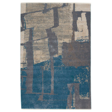 Nikki Chu by Jaipur Living Lehana Abstract Blue/Gray Runner Rug 2'6"x12'