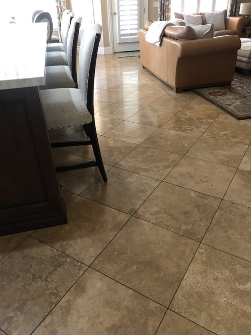 replace travertine with wood?