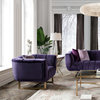 Diamond Sofa Venus Sofa in Violet Velvet With Contrasting Pillows VENUSCHVI