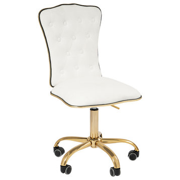 Elise Tufted Vanity Chair, White