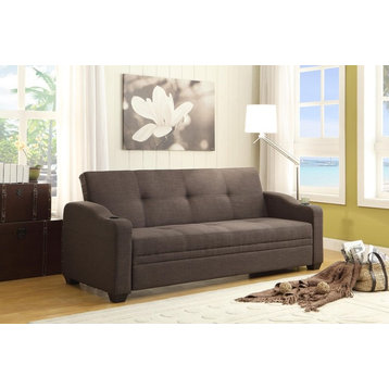 Casement Click Clack Convertible Sofa, Fabric Dark Gray