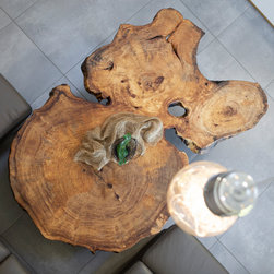 Huge Black Poplar slice coffee table - Coffee Tables