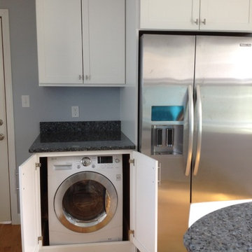 Hidden Laundry Machine in Small Space Kitchen