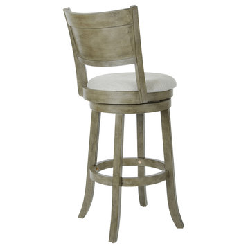 Swivel Stool 30" With Solid Back, Antique Gray