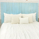 Barn Walls - Handcrafted Headboard, Leaner Style, Baby Blue, Twin - [Leaner Panels] Built with individual panels that are placed side by side and leaned on the wall after they are assembled together. The bed acts as the main support to the headboard, however double sided Velcro strips that stick on the wall are included for additional support. Headboard is very sturdy and will not move or bang against the wall.