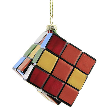 Holiday Ornament Puzzle Cube Ornament Glass Toy Game Brain Christmas Go8088