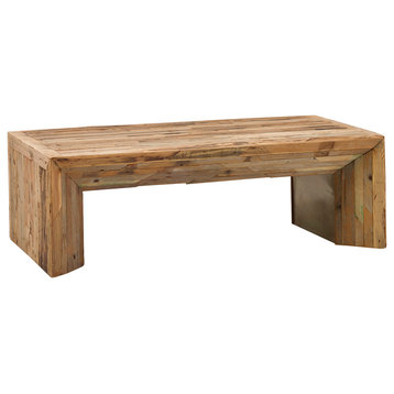 24" Square Rustic Reclaimed Wood Planks End Side Accent Table Luka