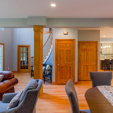 Updated paint and interior doors in living room.