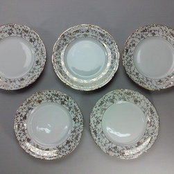lote de cinco platos de postre de cer&aacute;mica alemana. Konigporzellan - Dinner Plates
