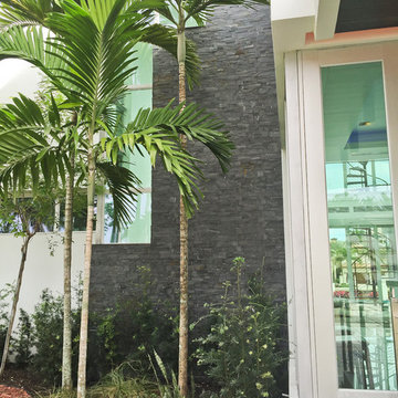 Entry Wall with Nero Format Natural Stone Panels