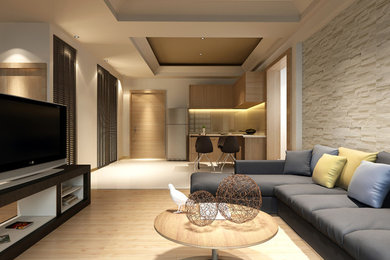 Trendy living room photo in Other