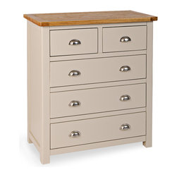 Lundy Stone Grey 2 Over 3 Drawer Chest - Dressers
