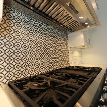 Grey and White Classic kitchen