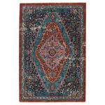 Vibe by Jaipur Living - Vibe by Jaipur Living Marielle Medallion Area Rug, Blue/Rust, 9'6"x12'7" - Inspired by the vintage perfection of sun-bathed Turkish designs, the Myriad collection is warm and inviting with faded yet moody hues. The Marielle rug boasts an elegantly distressed, bohemian medallion in tones of teal, blue, pink, and rust. This power-loomed rug features a plush and durable blend of polyester and polypropylene, lending the ideal accent to high-traffic spaces.