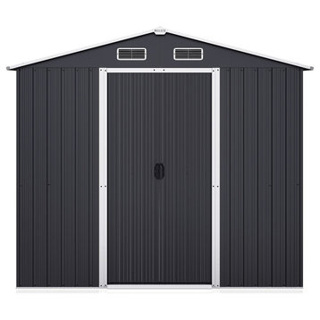 8 x 6 FT Outdoor Storage Shed with Air Vent, Lockable Door