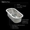 Houzer CS-1105-1 Club Series Undermount Stainless Steel Compact Bar/Prep Sink
