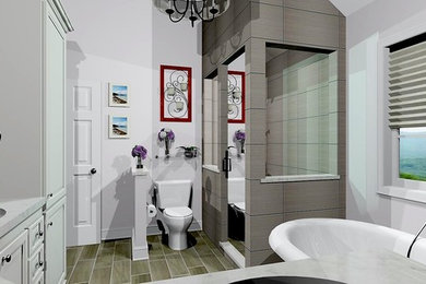 ニューヨークにある高級なトラディショナルスタイルのおしゃれな浴室の写真