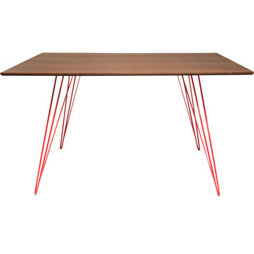 Williams  Rectangle Dining Table - Pink, Large, Walnut