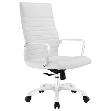 Finesse Highback Faux Leather Office Chair, White