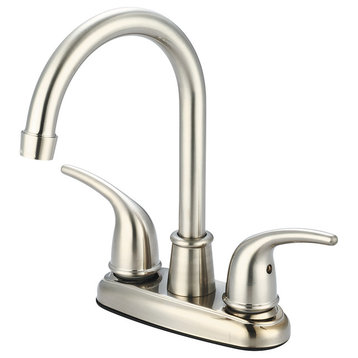Two Handle Bar Faucet, PVD Brushed Nickel
