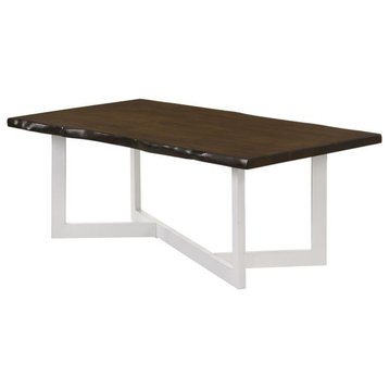Furniture of America Krestian Contemporary Wood Coffee Table in Oak and White