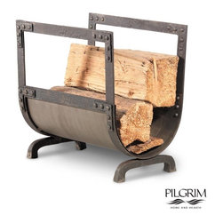 Old World Wood Holder in Forged Iron - Fireplace Accessories