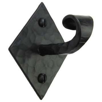 Rustic Vertical Diamondback Wrought Iron Hook Bhh6, #3 Black, Bhh6