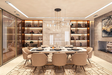 Inspiration for a modern dining room remodel in Delhi