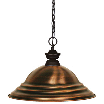 Shark 1-Light Pendant, Bronze With Antique Copper Shade