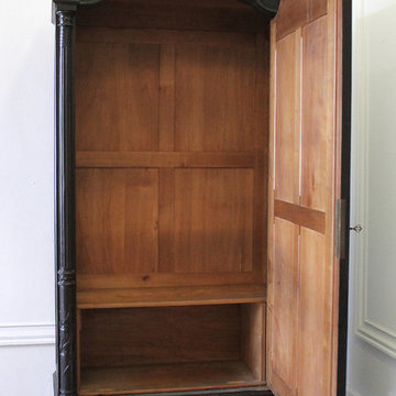 20th Century Ebonized Empire French Louis XVI Style Armoire