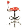 Scranton & Co Drafting Chair in Red and Chrome