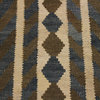 Abstract Turkish Kilim Brook Ivory/Gray Wool Rug - 6'7'' x 9'10''