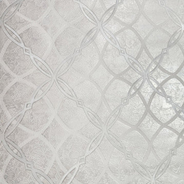 Ivory cream off white gold metallic diamond trellis textured modern Wallpaper 3D
