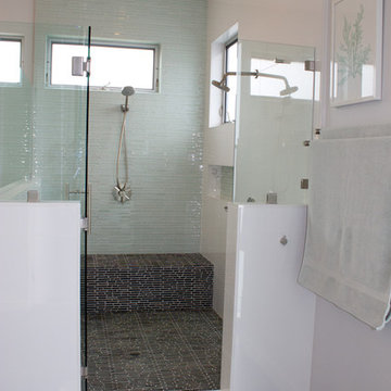 Black Linear Marble Mosaic Tile Leucadia Ca Residence