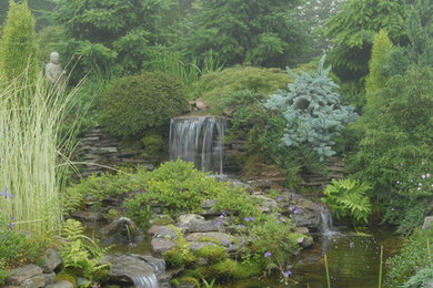 This is an example of a traditional water fountain landscape in Portland Maine.