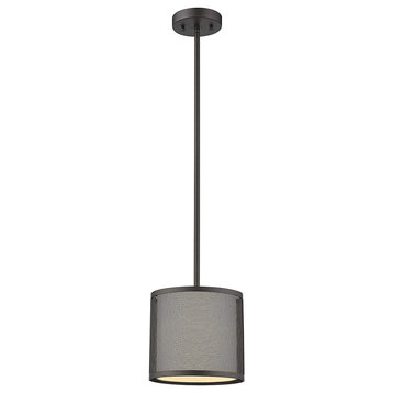 JULIANA Transitional 1 Light Rubbed Bronze Mini Ceiling Pendant 8inches Wide