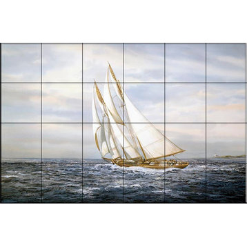 Tile Mural, Going Fishing by Jack Wemp
