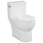 Icera - Malibu II 1P 1.28gpf Ultra Compact Round Front Toilet, White - Featuring simple, clean lines and EcoQuattro flushing technology, the Malibu II is a reminder that form and function can occupy the same space quite harmoniously. This newly redesigned model features a round-front bowl, perfect for small spaces. The bolt cover tiles provide a sleek, fully skirted look that is easy to maintain. The Malibu uses only 1.28 gallons per flush. With an oversized 2-1/8″ trapway (larger than industry standard), clogging is virtually eliminated. Best of all, the flush mechanism is quiet. A premium soft-close, quick-release toilet seat is included.